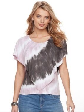 Juicy Couture Tie Dye Draped Ruffle Dolman Top - XS
